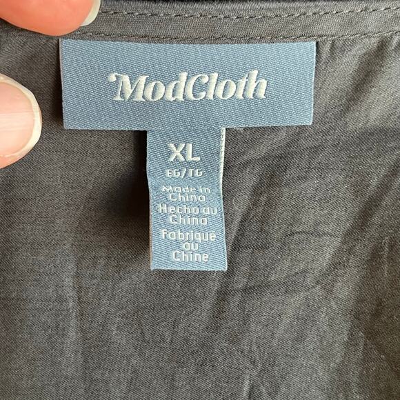 Modcloth Women's Black Long Sleeve Wrap Blouse Size XL. NEW - Picture 6 of 8